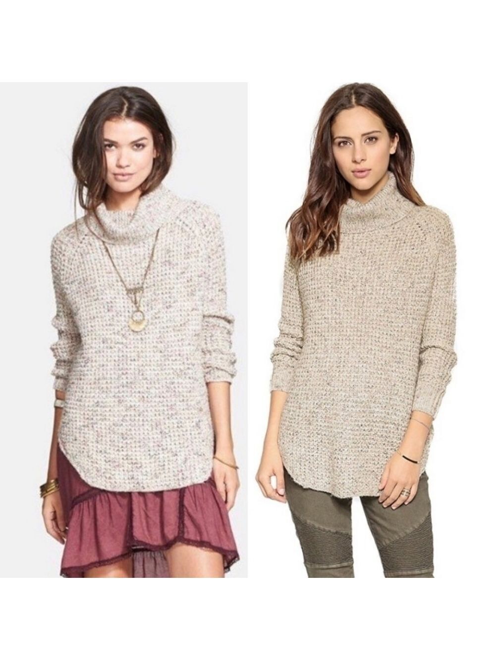 * HP* Free People Dylan Tweedy Turtleneck Pullover